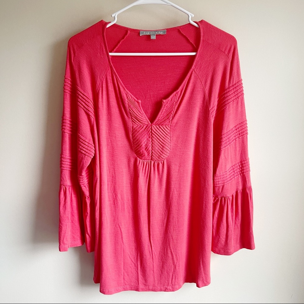 Daniel Rainn Stitch Fix Pink 3/4 Bell Sleeve Career Blouse